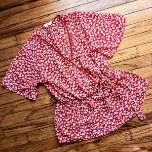 Red Floral Blouse/Top